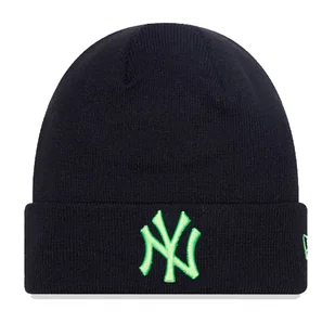 Czapka zimowa NEW ERA NYY Neon League Ess. Cuff Knit Beanie czarna - Czapki damskie - miniaturka - grafika 1