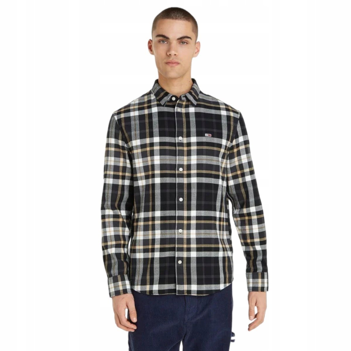 TOMMY HILFIGER MĘSKA KOSZULA TJM CLSC ESSENTIAL CHECK SHIRT CZARNA r.L