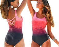 Stroje kąpielowe - JEDNOCZĘŚCIOWY STRÓJ KĄPIELOWY DAMSKI KOSTIUM WYSZCZUPLAJĄCY MONOKINI S 36 - miniaturka - grafika 1