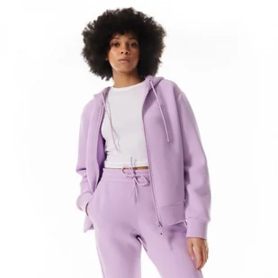 Damska bluza dresowa rozpinana z kapturem Guess Allie Hoodie Zip Sweatshirt - fioletowa - GUESS - Koszulki sportowe damskie - miniaturka - grafika 1