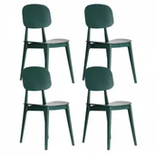 Krzesła - B2B Partner Plastikowe krzesło do jadalni SIMPLY, zielone, 4 sztuki 488040 - miniaturka - grafika 1