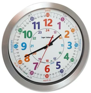 Zegar edukacyjny aluminiowy 40cm - Zabawki interaktywne dla dzieci - miniaturka - grafika 1