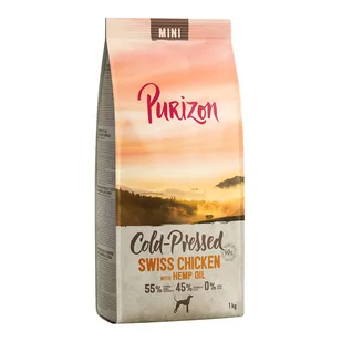Purizon Coldpressed Mini, kurczak szwajcarski z olejem konopnym - 1 kg - Sucha karma dla psów - miniaturka - grafika 1