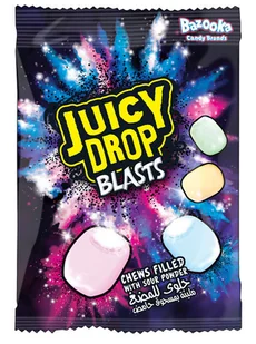 JUICY DROP BLASTS KWAŚNE CUKIERKI W STYLU AMERYKAŃSKIM BAZOOKA CANDY 45G - Cukierki - miniaturka - grafika 1