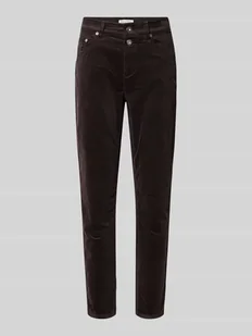 Spodnie z drobnego sztruksu o kroju boyfriend fit z mieszanki bawełny - Spodnie damskie - miniaturka - grafika 1