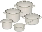 Zestawy garnków i patelni - RIESS CLASSIC 5cz - zestaw garnków, biały - miniaturka - grafika 1