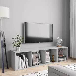 vidaXL Regał na książki/szafka TV betonowy szary 143x30x36 cm 800265 - Szafki RTV - miniaturka - grafika 1