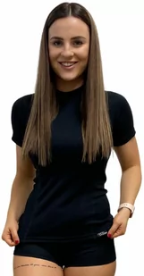 SPORT T-shirt z krótkim rękawem - damska .M .czarny - Koszulki sportowe damskie - miniaturka - grafika 1
