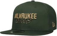 Czapki i chusty sportowe męskie - Czapka 9Fifty NBA Script Team Bucks by New Era, zielony, S/M (54-57 cm) - miniaturka - grafika 1