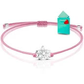 Bransoletki - Bransoletka dla dziewczynki srebrna sznurkowa dla dziewczynek na sznurku - miniaturka - grafika 1