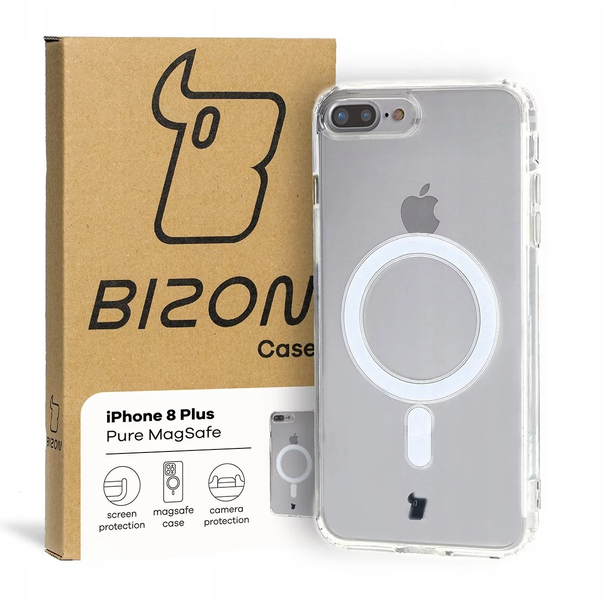 Bizon Etui Case Pure MagSafe do Apple iPhone 8 Plus przezroczyste