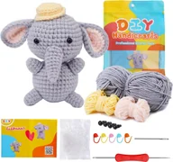 Zabawki kreatywne - Zestaw do szydełkowania dla początkujących, Zestaw do szydełkowania z szydełkami, włókno poliestrowe, włóczka, instrukcja krok po kroku w formie wideo - miniaturka - grafika 1