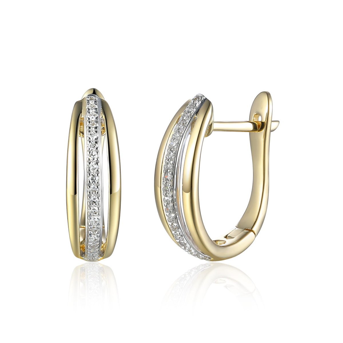 Złote kolczyki Au 585 z diamentami E39597Y