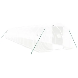 Prolenta Premium - Szklarnia z ramą stalową biała 42 m² 14x3x2 m - Szklarnie ogrodowe - miniaturka - grafika 1