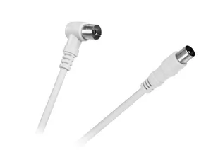 Kabel Tv - Video Kątowo - Prosty Biały 10M - Kable komputerowe i do monitorów - miniaturka - grafika 1