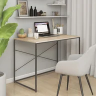 Biurka - shumee Biurko komputerowe czarno dębowe 110x60x70 cm płyta wiórowa - miniaturka - grafika 1