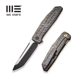 Nóż składany WE Knife Shadowfire Tiger Stripe Titanium, Black Stonewashed / Satin CPM 20CV by Rafal Brzeski (WE22035-4) - Noże - miniaturka - grafika 1