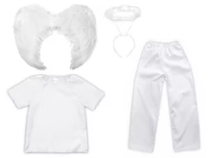 ZESTAW ANIOŁEK BIAŁY 116-128 4el - Stroje karnawałowe - miniaturka - grafika 1