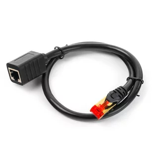 Kabel LAN przedłużacz CAT7 czarny 0,5m - Patchcordy - miniaturka - grafika 4