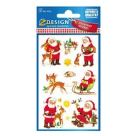 Przybory szkolne - Avery Dennison Naklejki bożonarodzeniowe Z Design Christmas Mikołaje - miniaturka - grafika 1