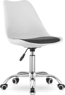 Fotele - Elior Biało-czarny młodzieżowy fotel obrotowy - Fernis - miniaturka - grafika 1