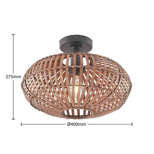 Lindby Majeora sufitowa, bambus, ciemnobrązowa - Lampy sufitowe - miniaturka - grafika 5