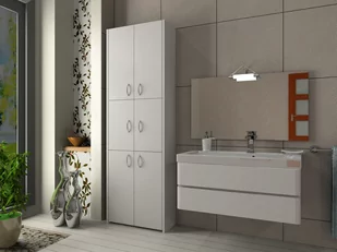 Słupek łazienkowy Adaś 6D biały 56 cm - Szafki łazienkowe - miniaturka - grafika 2