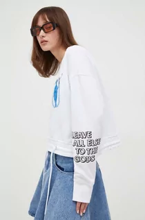 Bluzy damskie - Iceberg bluza bawełniana damska kolor biały z nadrukiem - grafika 1