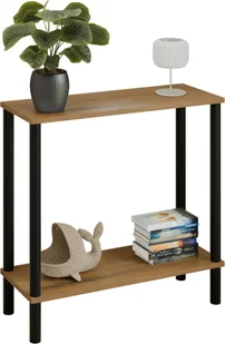 Konsola nowoczesna na czarnym stelażu dąb lancelot F7-S60 - Konsole i sekretarzyki - miniaturka - grafika 1