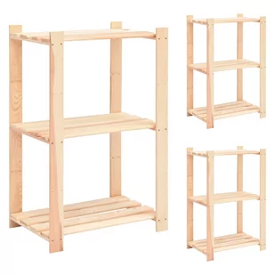 vidaXL Regały z 3 półkami, 3 szt., 60x38x90 cm, sosna, 150 kg 8719883854779 - Szafy i regały magazynowe - miniaturka - grafika 1