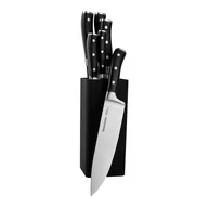 Noże kuchenne - Zestaw 7 noży kuchennych ze stojakiem, czarny - miniaturka - grafika 1
