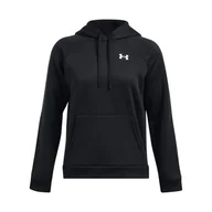 Bluzy damskie - Damska Bluza UNDER ARMOUR UA ARMOUR FLEECE HOODIE 1386507-001 – Czarny - miniaturka - grafika 1