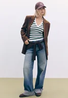 Marynarki i żakiety damskie - Stradivarius Marynarka oversize Brązowy XS - miniaturka - grafika 1