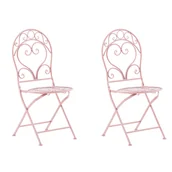 Meble ogrodowe - Beliani Zestaw 2 krzeseł ogrodowych różowy ALBINIA - miniaturka - grafika 1