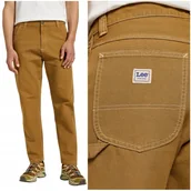Spodnie męskie - Lee CARPENTER REALXED Ginger WORKWEAR luźne brązowe spodnie bojówki W32 L32 - miniaturka - grafika 1