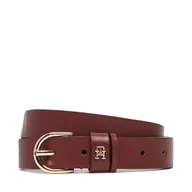Paski - Pasek Damski Tommy Hilfiger Essential Effortless 2.5 Go AW0AW16836 Bordowy - miniaturka - grafika 1
