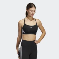 Bielizna sportowa damska - Stanik fitness cardio Adidas Aeroreact Training Light-Support 3-Stripes Bra - miniaturka - grafika 1