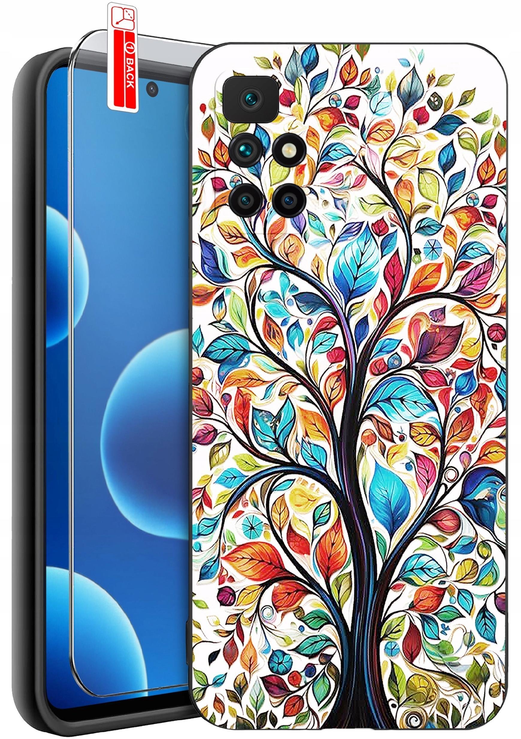 krainaGSM Etui Do Xiaomi Redmi 10 Wzory Silikonowe Matt Case + Szkło 9H