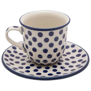 FILIŻANKA do herbaty kawy 180 ml ze spodkiem - Ceramika Artystyczna Bolesławiec - Filiżanki - miniaturka - grafika 1