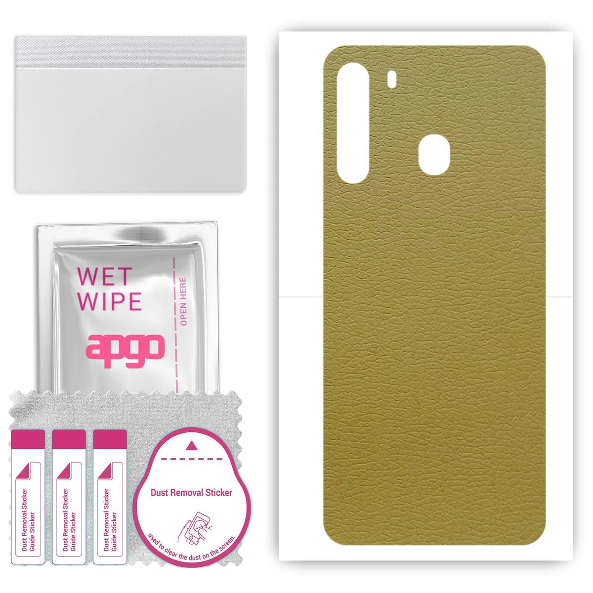 Folia naklejka skórka strukturalna na TYŁ do Samsung Galaxy A21 - Skóra Oliwkowa - apgo SKINS