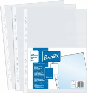 Koszulki Groszkowe BANTEX A4 MAXI Poszerzana 90 mic. 50 szt. - Koszulki na dokumenty - miniaturka - grafika 1
