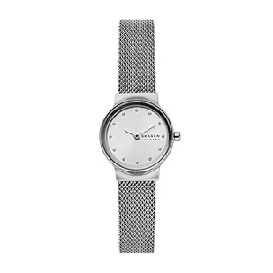 Skagen Zegarek damski Freja Lille Two Hand, rozmiar koperty 26 mm, zegarek ze stali nierdzewnej, bransoletka z siateczki ze stali szlachetnej, srebro, 26 mm, Bransoletka - Moda i Uroda OUTLET - miniaturka - grafika 1