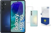Telefony komórkowe - Smartfon Samsung Galaxy M55 5G 8/256GB Czarny SM-M556EZK + Etui Clear Case - miniaturka - grafika 1