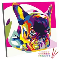 Malowanie po numerach - Zestaw do malowania po numerach, 40x50 cm, kolorowy buldog - miniaturka - grafika 1