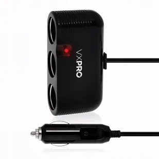 Adapter do zapalniczki samochodowej-3-drożny,kabel 1,5m 12/24V - Akcesoria motoryzacyjne - miniaturka - grafika 1
