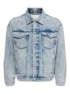 Kurtki męskie - ONLY & SONS Męska kurtka dżinsowa ONSRICK OVZ 4339, jasnoniebieska denim, XL, jasnoniebieski (light blue denim), XL - miniaturka - grafika 1