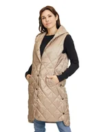 Kamizelki damskie - AMBER & JUNE Kamizelka pikowana w kolorze beżowym - miniaturka - grafika 1