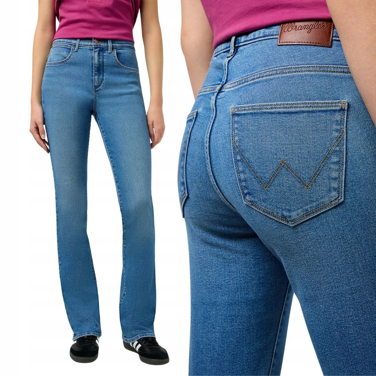 Wrangler BOOTCUT Peacful ROZSZERZANE DAMSKIE SPODNIE JEANSOWE W27 L32