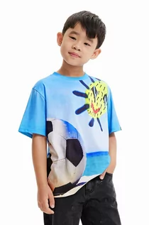 Koszulki dla chłopców - Desigual t-shirt bawełniany dziecięcy kolor niebieski wzorzysty - grafika 1