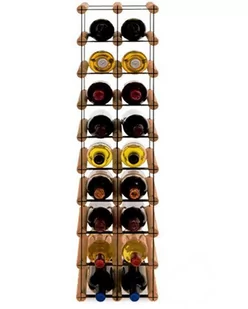 Regał Na Wino Stojak Na 18 Butelek Szklanych/ Pet — Rw-8/ 2X9 — Brązowy Brązowy Metal + Drewno Rw-8-2X9-18_O_Br / Wamar-Sosenka - Stojaki na wino - miniaturka - grafika 1